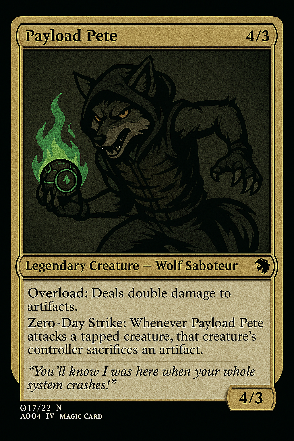 Payload Pete Card